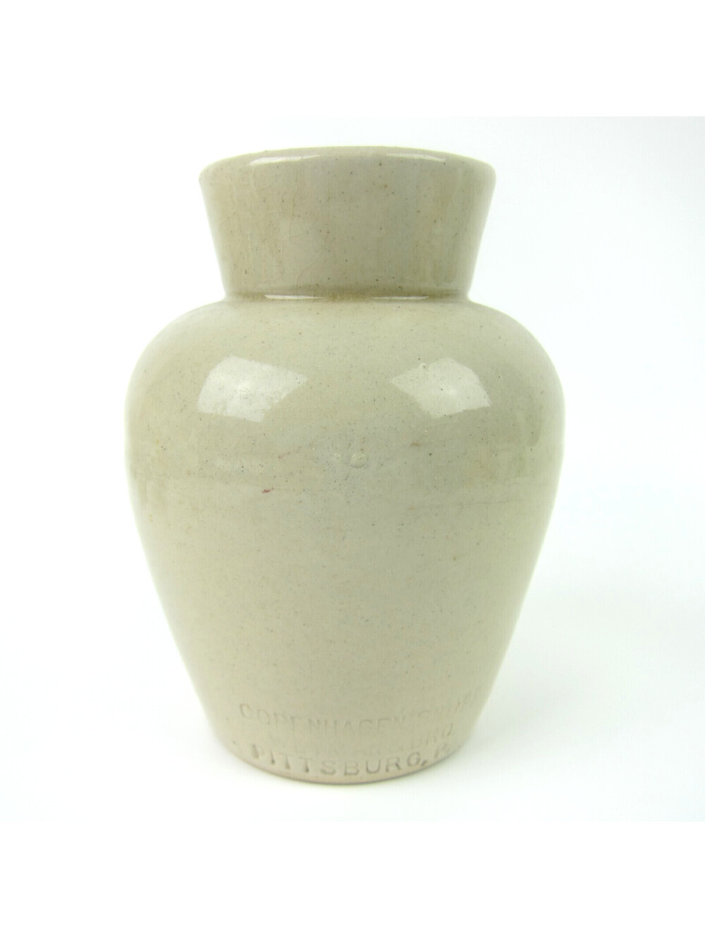 Antique Copenhagen Stoneware Snuff Jar Crock Weyman & Bro Pittsburg Pennsylvania